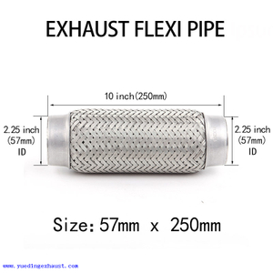 2,25 pouces x 10 pouces tuyau flexible d'échappement soudé sur la réparation de tube flexible de joint flexible