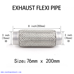 Tuyau d'échappement flexible de 3 po x 8 po à souder sur la réparation de tube flexible à joint flexible